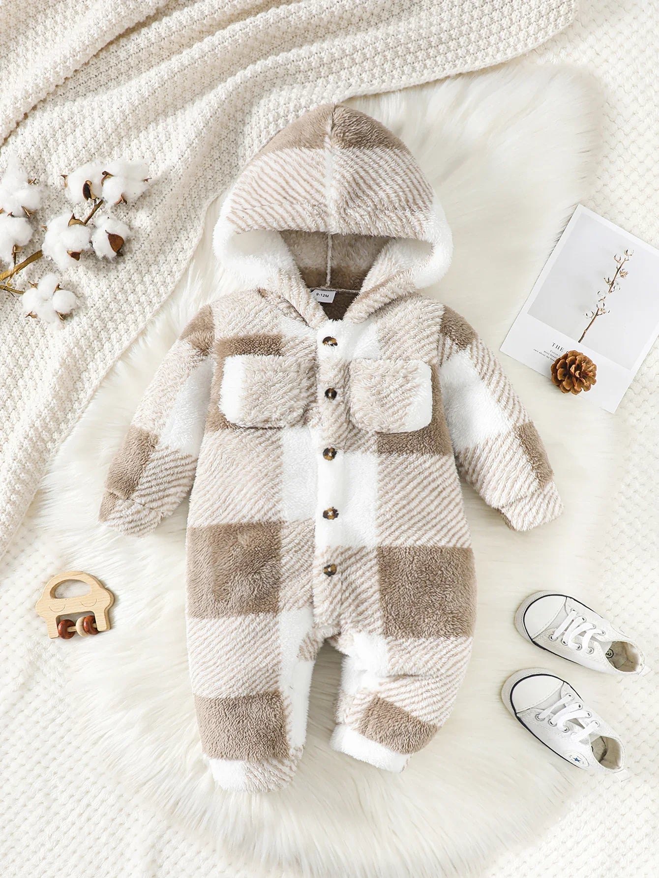 Hooded Romper with Buttons-0
